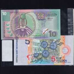 Suriname - Lote de 7 Notas Diferentes - Serie 1963-2000 (Não Circuladas)