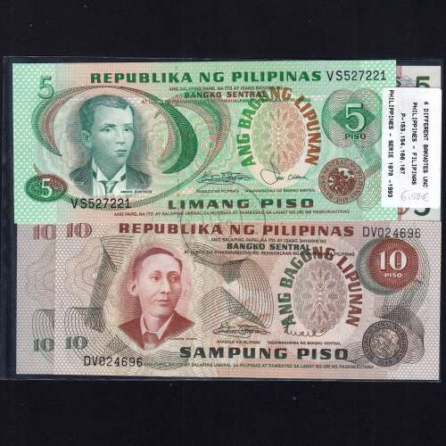 Filipinas - Lote de 4 Notas Diferentes - Serie 1970-1993 (Não Circuladas)