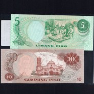 Filipinas - Lote de 4 Notas Diferentes - Serie 1970-1993 (Não Circuladas)