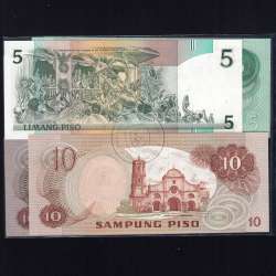 Filipinas - Lote de 4 Notas Diferentes - Serie 1970-1993 (Não Circuladas)