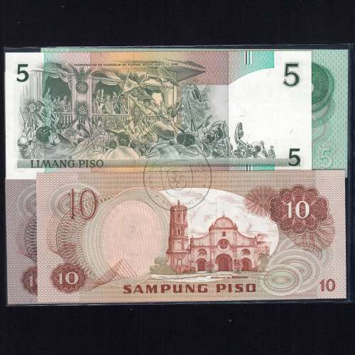 Filipinas - Lote de 4 Notas Diferentes - Serie 1970-1993 (Não Circuladas)