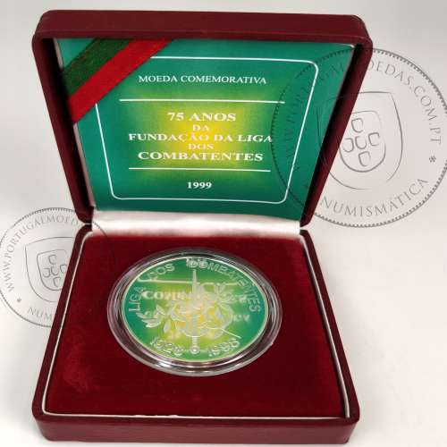 Portugal, 1000 Escudos 1998 75th Anniversary of League of Combatants 1923 -1998, silver Proof, with case, World Coins KM714a 04