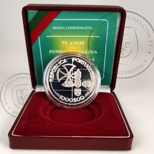 Portugal, 1000 Escudos 1998 75th Anniversary of League of Combatants 1923 -1998, silver Proof, with case, World Coins KM714a 08