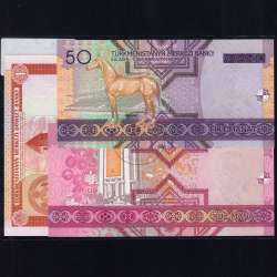 Turquemenistão - Lote de 3 Notas Diferentes - Serie 1993-2005 (Não Circuladas)