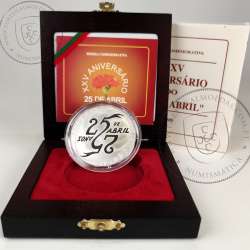 Portugal, 1000 Escudos 1999 Revolution of April 25, 25th Anniversary 1974-1999, silver Proof, with case, World Coins KM715a 07