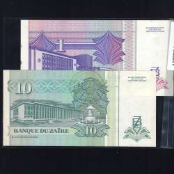 Zaire - Lote de 4 Notas Diferentes - Serie 1993 (Não Circuladas)