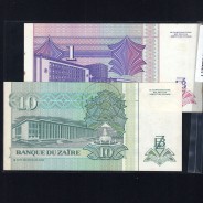 Zaire - Lot of 4 Different Banknotes -Series 1993 (Uncirculated)