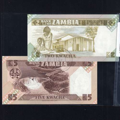Zambia - Lot of 4 Different Banknotes - Series 1980-1992 (Uncirculated)