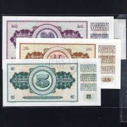 Jugoslávia - Lote de 7 Notas Diferentes - Serie 1968-1981 (Não Circuladas)