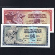 Yugoslavia - Lot of 7 Different Banknotes - Series 1968-1981 (Uncirculated)