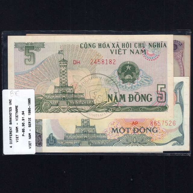 Vietnam - Lot of 4 Different Banknotes - Series 1980-1985 (Uncirculated)