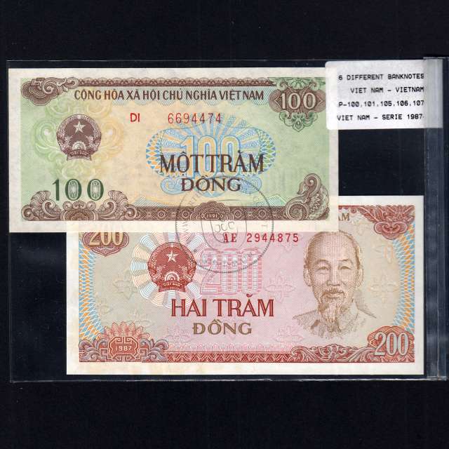 Vietnam - Lot of 6 Different Banknotes - Series 1987-1991 (Uncirculated)