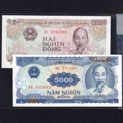 Vietname - Lote de 6 Notas Diferentes - Serie 1987-1991 (Não Circuladas)