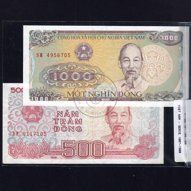 Vietname - Lote de 4 Notas Diferentes - Serie 1987-1991 (Não Circuladas)