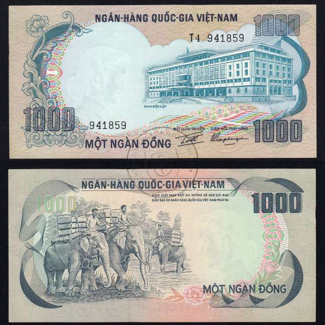 Vietname do Sul - Nota 1000 Dong 1972 (Não Circuladas) - Pick 34