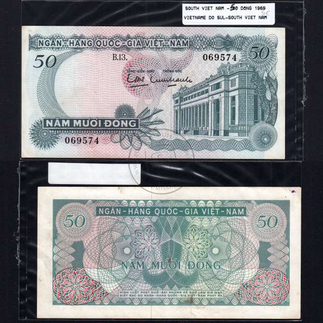 Vietname do Sul - Nota 50 Dong 1969 (Não Circulada) - Pick 25