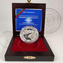 Portugal, 1000 Escudos 2000 Council of the European Union, silver Proof 1000$00 2000, with case, World Coins KM724a 9