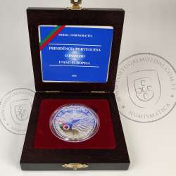 Portugal, 1000 Escudos 2000 Council of the European Union, silver Proof 1000$00 2000, with case, World Coins KM724a a