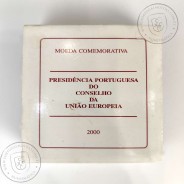 Prata Proof, 1000 Escudos 2000 Presidência do Conselho da União Europeia, 1000$00 2000 Prata Proof em estojo, KM724a c