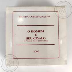 Portugal, silver coin Proof 1000 Escudos 2000 Man and his Horse, 4rd Ibero-American Series , with Case, Portugal KM727a 6