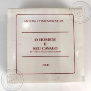 Prata Proof, 1000 Escudos 2000 O Homem e o Seu Cavalo, IV série Ibero-americana, Estojo moeda prata Proof, Portugal KM727a 6