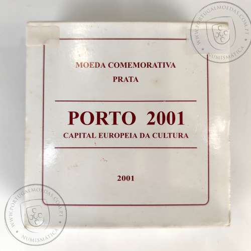 Portugal, Proof silver coin of 500 Escudos 2001 Porto European Culture Capital, Case with Proof silver coin, W. Coins KM733a 06