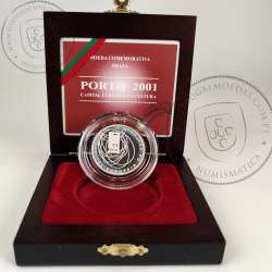 Portugal, Proof silver coin of 500 Escudos 2001 Porto European Culture Capital, Case with Proof silver coin, W. Coins KM733a 08