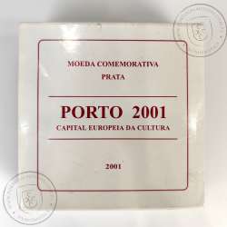 Proof 500 Escudos 2001 Porto 2001, Capital Europeia da Cultura, Estojo moeda prata Proof 500$00 2001, World Coins KM 733a 12