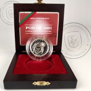 Proof 500 Escudos 2001 Porto 2001, Capital Europeia da Cultura, Estojo moeda prata Proof 500$00 2001, World Coins KM 733a 14