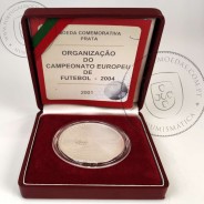 Prata Proof, 1000 Escudos 2001 EURO 2004, 10º Campeonato Europeu de Futebol UEFA, 1000$00 2001 Prata Proof em estojo, KM734a 11