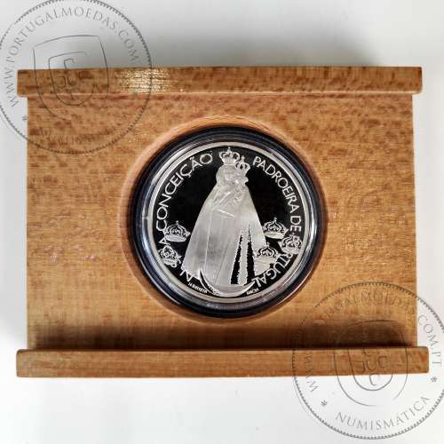Portugal, 1000 Escudos 1996 Lady of Conception, silver Proof coin of 1000$00 1996, with case, World Coins Portugal KM721a 01