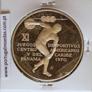 Panama, 5 Balboas 1970 Silver Proof, XI Central American and Caribbean Sports Games 1970, World Coins Panama KM#28.