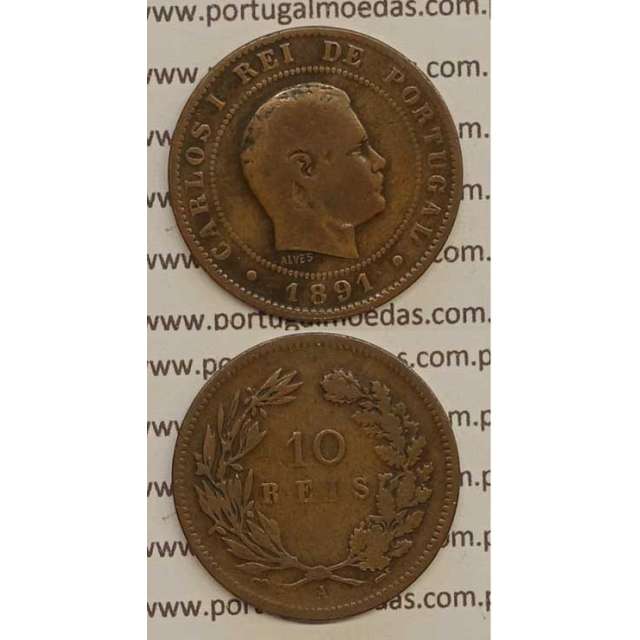 10 REIS BRONZE 1891-A "PARIS" (BC) - D. CARLOS I