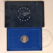 BNC, 25$00 1986 PORTUGAL EUROPA C.E.E. Cuproníquel, Carteira com moeda BNC 25$00 Adesão de Portugal à CEE, World Coins KM635 B