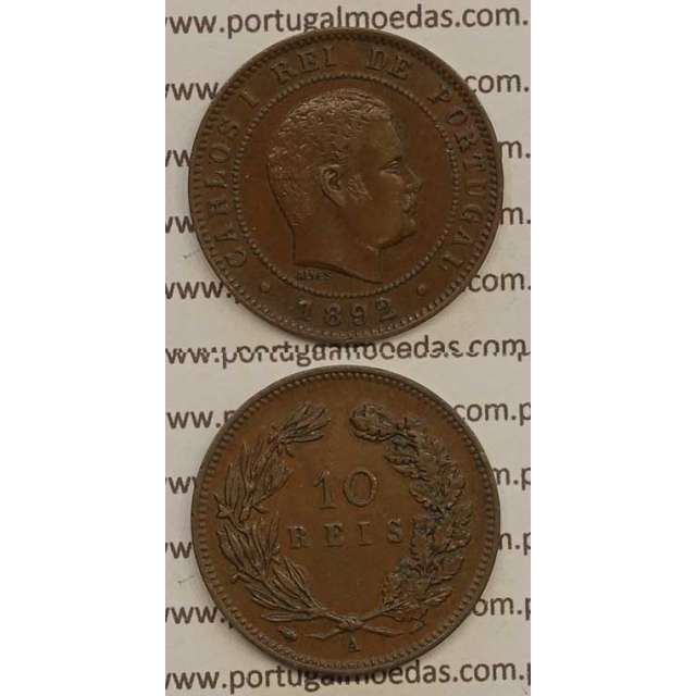 10 REIS BRONZE 1892-A "PARIS" (BELA-) - D. CARLOS I