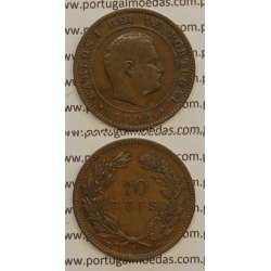 10 REIS BRONZE 1892-A "PARIS" (MBC) - D. CARLOS I