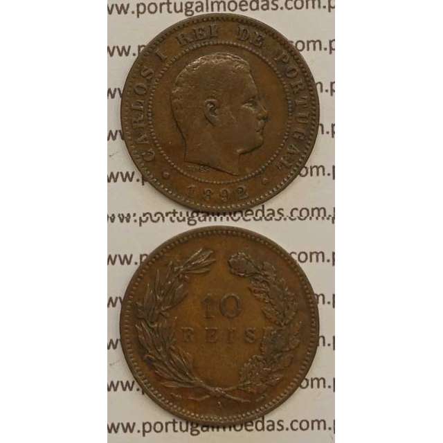 10 REIS BRONZE 1892-A "PARIS" (MBC) - D. CARLOS I