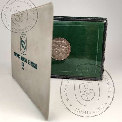 BNC, 250$00 1984 FAO Conferência Mundial de Pescas em cuproníquel, Carteira moeda BNC 250 Escudos 1984 FAO - Pescas, KM626 D
