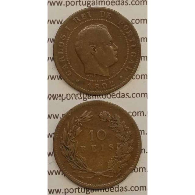 10 REIS BRONZE 1892-A "PARIS" (BC) - D. CARLOS I