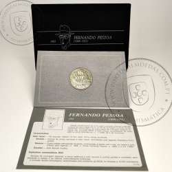 Portugal, BNC wallet of 100 Escudos 1985 Fernando Pessoa Copper-nickel BNC of Poet Fernando Pessoa, with wallet, KM 628 B