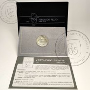 Portugal, BNC wallet of 100 Escudos 1985 Fernando Pessoa Copper-nickel BNC of Poet Fernando Pessoa, with wallet, KM 628 B