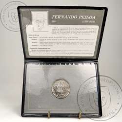 Portugal, BNC wallet of 100 Escudos 1985 Fernando Pessoa Copper-nickel BNC of Poet Fernando Pessoa, with wallet, KM 628 C