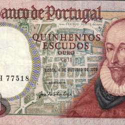 500 Escudos 1979 Francisco Sanches 04/10/1979, 500$00 Quinhentos Escudos 04/10/1979 Chapa:11 Banco de Portugal, (C), Pick 177