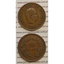 20 REIS BRONZE 1891 (BC+) - D. CARLOS I