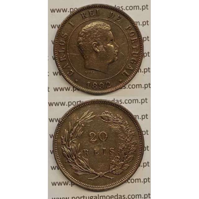 20 REIS BRONZE 1892 (MBC+) - D. CARLOS I