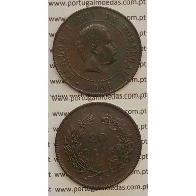 20 REIS BRONZE 1891-A "PARIS" (MBC) - D. CARLOS I