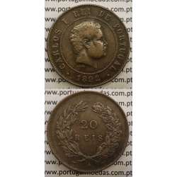 20 REIS BRONZE 1892-A "PARIS" (MBC+) - D. CARLOS I