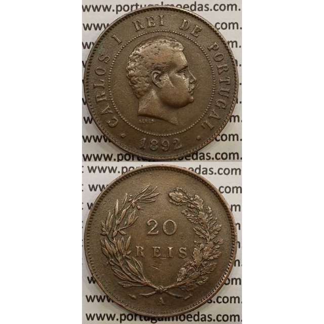 20 REIS BRONZE 1892-A "PARIS" (MBC) - D. CARLOS I