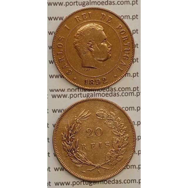 20 REIS BRONZE 1892-A "PARIS" (MBC) - D. CARLOS I
