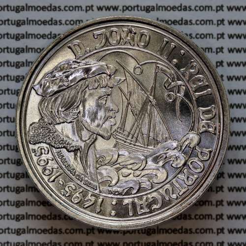 Portugal, silver coin of 1000 Escudos 1995 D. João II, 500th Anniversary of death of John II, World Coins Portugal KM 685 a